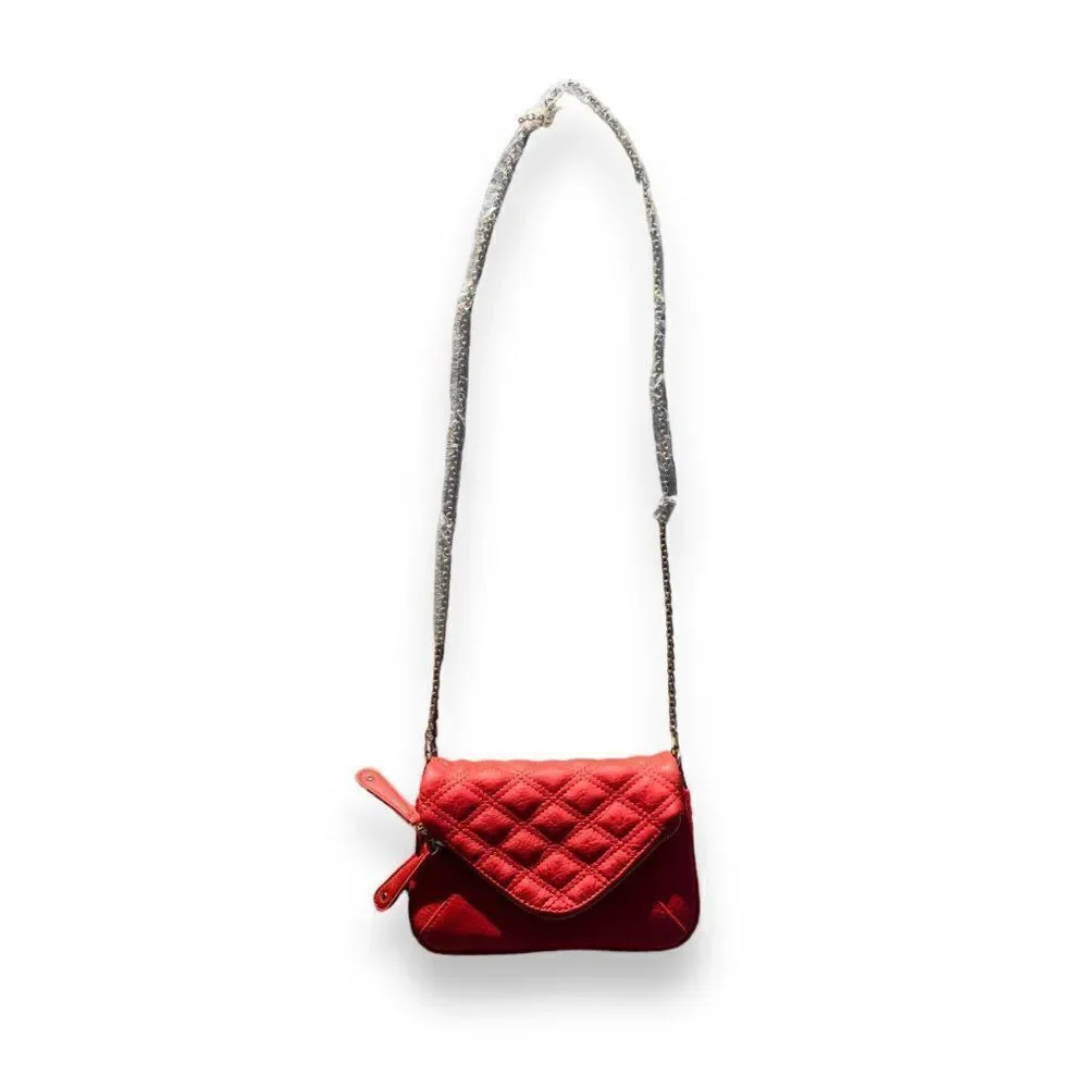 Street Level Quilted Vegan Faux‎ Leather Crossbody Bag 